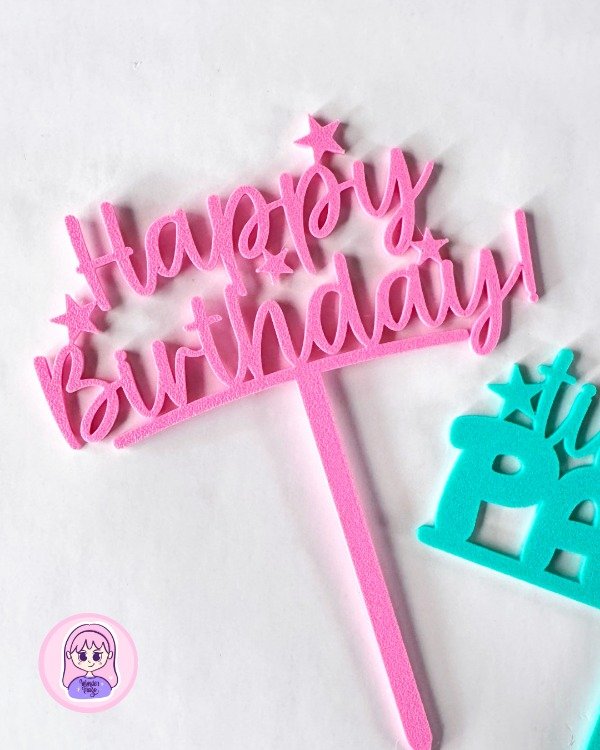 Producto - ARCHIVO STL Happy Birthday Cake Topper Star Design 3D IMPRIMIBLE - 1
