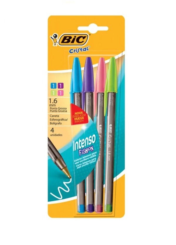 Producto - Boligrafo Cristal Intenso 1.6 Fashion x4 BIC