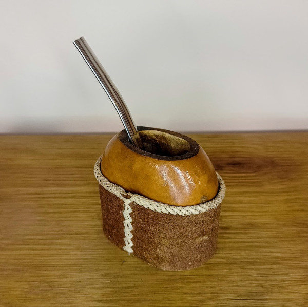 Producto - Mate galleta con base cosida con cuero trenzado - 0
