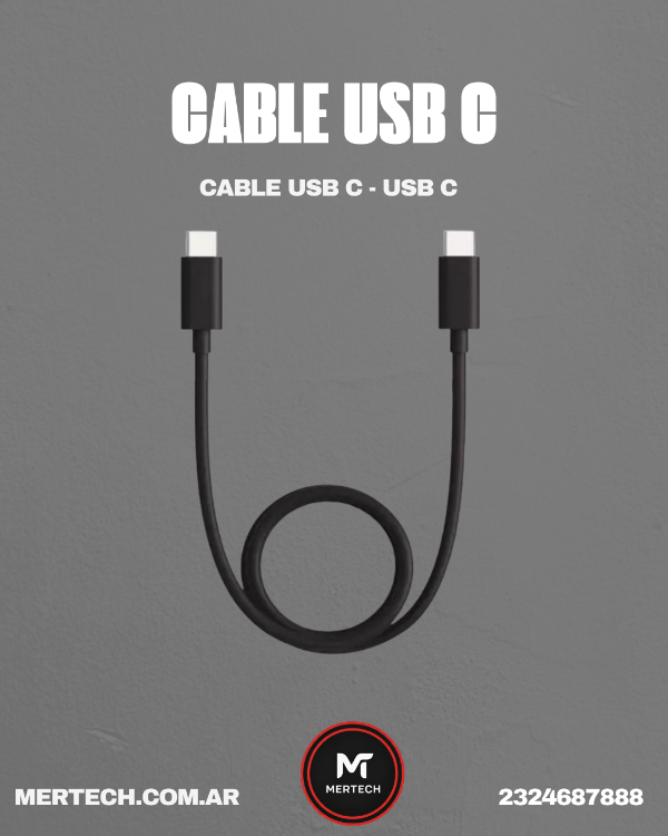 Producto - Cable tipo "C" a tipo "C" 1,8 Mts. Netmak NM-C97