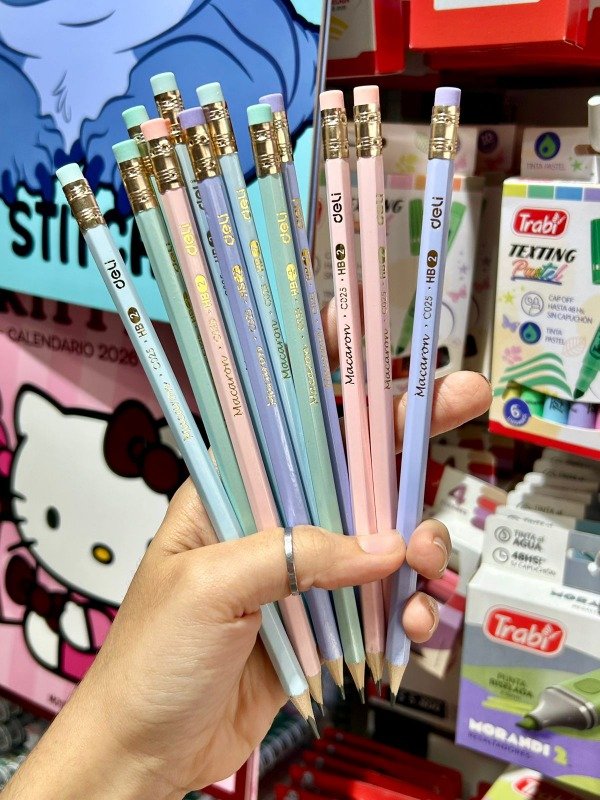 Producto - Lápiz de Grafito MACARON HB con goma x12 - 4 colores surtidos