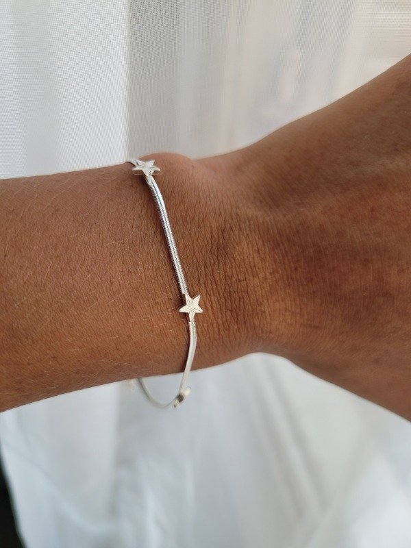 Producto - Pulsera serpiente chata + 3 estrellas AB