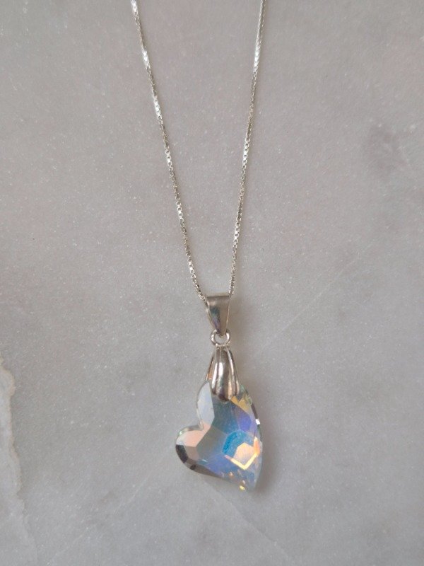 Producto - Dije Corazon Cristal + Cadena Veneciana 45cm