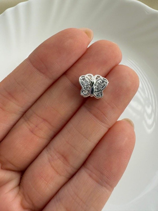 Producto - CHARM Mariposa cristal - Acero blanco
