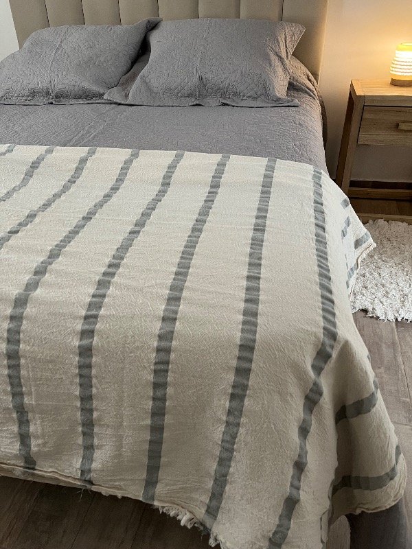 Producto - Manta / pie de cama tusor desflecado 140x200cm
