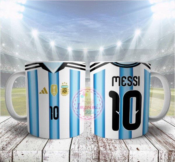 Producto - Plantillas Taza Argentina 2026 Titular Taza Camiseta Argentina Messi #t543