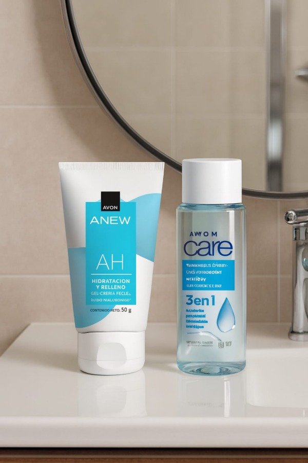 Producto - Set x2 - Agua micelar + Anew Gel-Crema Facial Ácido Hialurónico
