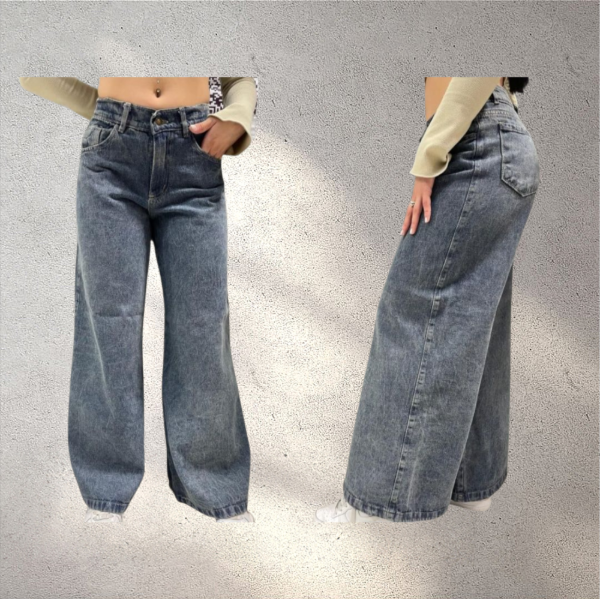 Producto - Jean wide flare oxido nevado