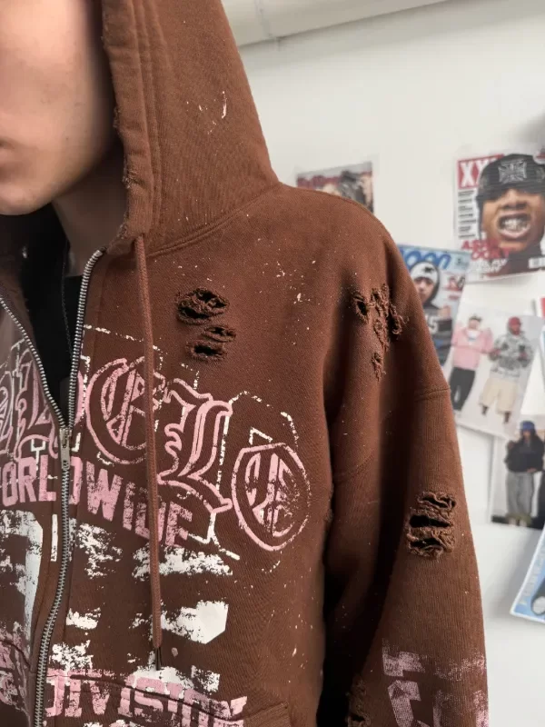 Producto - BURNED ZIP HOODIE MOCHA - 2