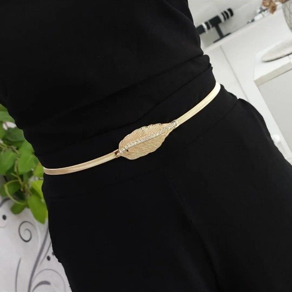 Producto - Cinto dorado elastizado modelo liso y con brillos - 1