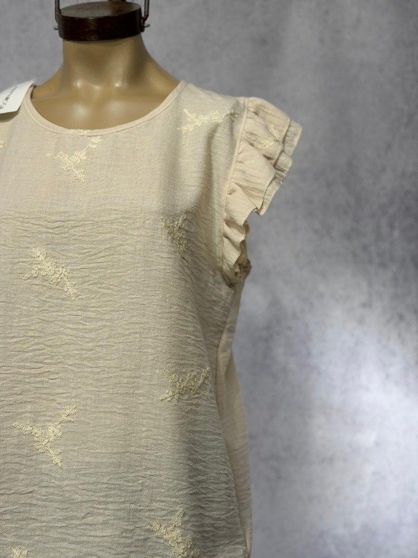 Producto - BLUSA KALA BEIGE LINO BORDADA - 1