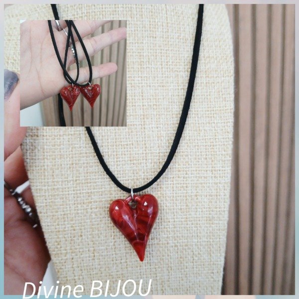 Producto - Lazo gamuzado corazón bordo