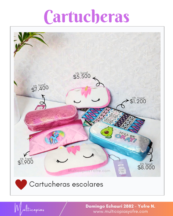 Producto - Cartucheras escolares.