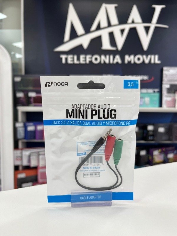 Producto - Adaptador Mini Plug 1 Macho - 2 Hembras Noga CABLE ADAPTER