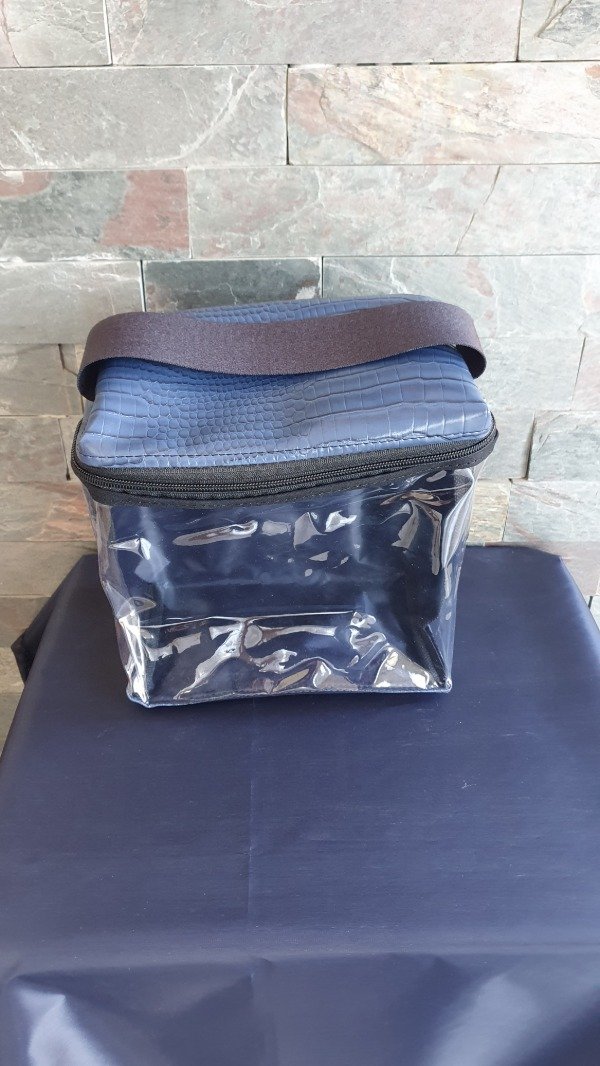 Producto - Neceser Cristal Cuero Ecológico Azul