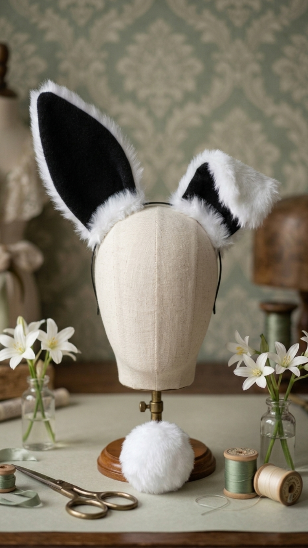 Producto - conjunto de conejo en peluche blanco - 3