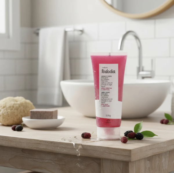 Producto - Jabón Líquido Exfoliante "Mora Roja y Jabuticaba" 100g Natura Tododia