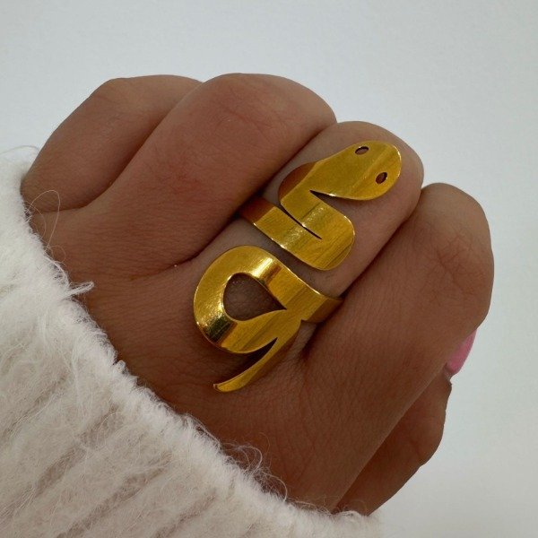 Producto - ANILLOS DORADOS COBRA LISA