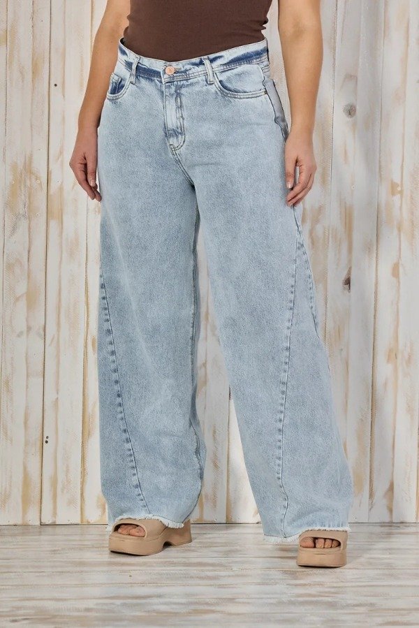 Producto - Jean WIDELEG CENITHO celeste recorte 878- rígido - 1