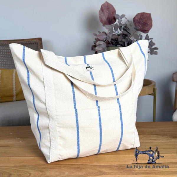 Producto - Bolso Playero XL rayado azul