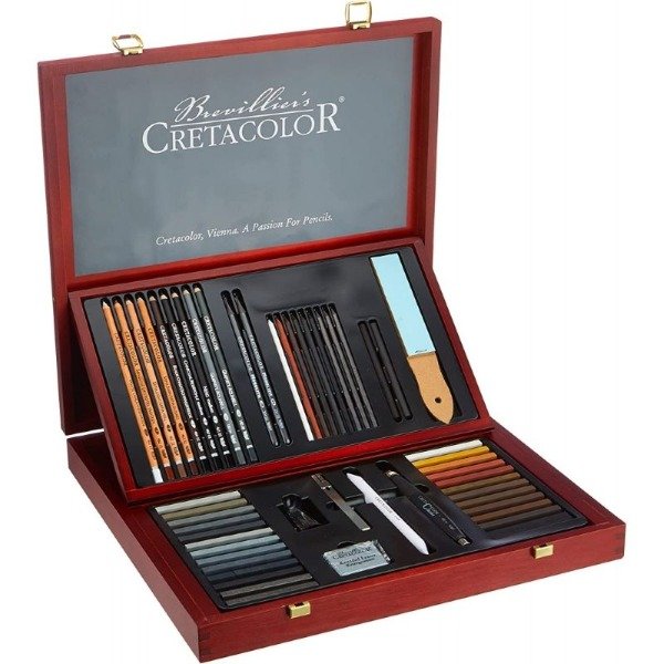 Producto - Set de Dibujo Profesional Cretacolor Brevillier  Estuche de madera
