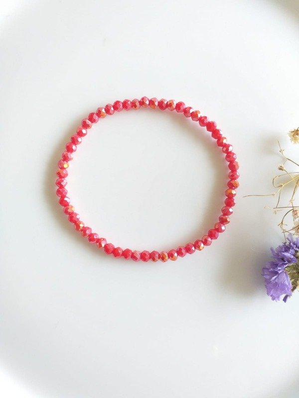 Producto - AQP0156 Pulsera Cristal elastizada roja