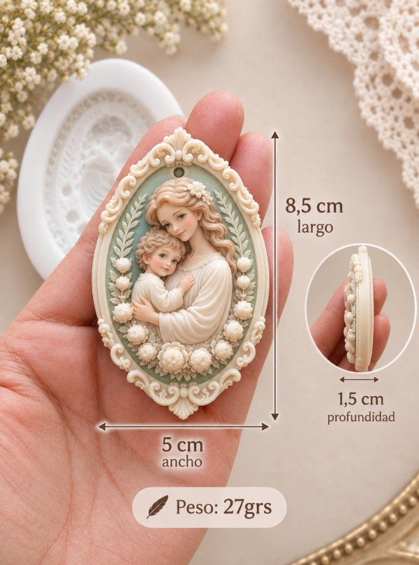 Producto - Molde silicona Tag vintage mamá e hijo - 1