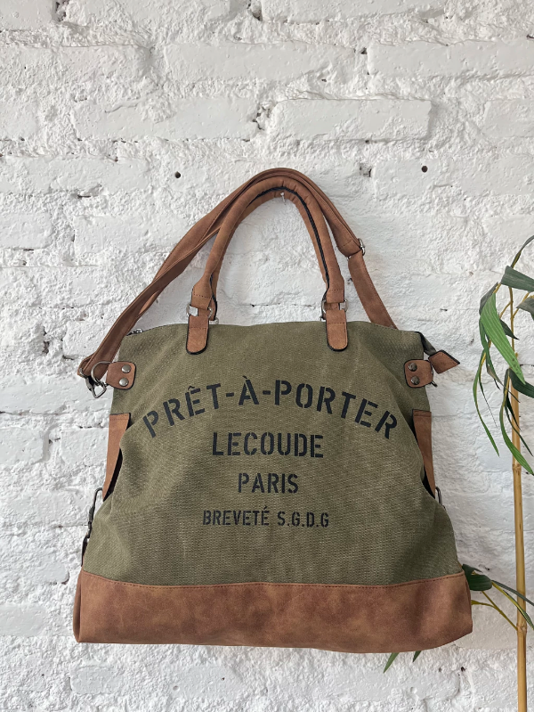 Producto - Bolso lona Pret-a-porter Verde Militar