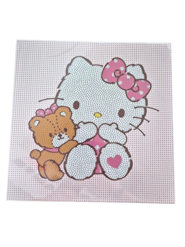 Producto - Kit De Pintura Con Diamantes Diamond Painting Bastidor 30X30cm - Hello Kitty
