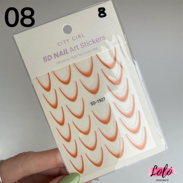 Producto - Deco Stickers Francesitas Naranja - City Girl 08 y 09 (escoger color)