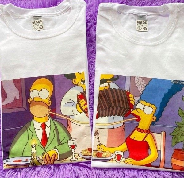 Producto - Combo remeras Los Simpsons Homero y Marge Pastas
