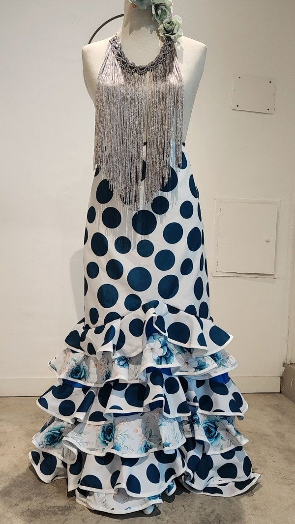 Producto - FALDA.MONETA BLANCA PETROLEO