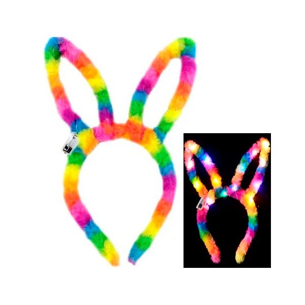 Producto - Vinchas Conejas Multicolor Led x 10