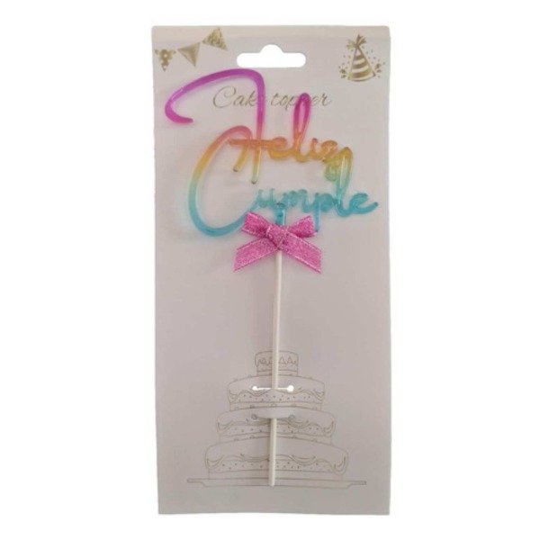 Producto - Cake topper feliz cumpleaños degrade