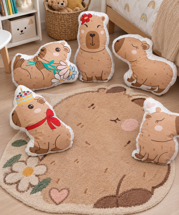 Producto - Combo 5 almohadones capibara gabardina