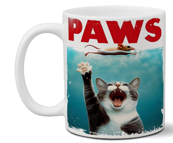 Producto - taza meme gatito parodia tiburon