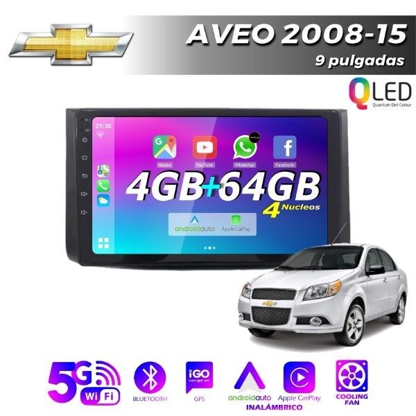 Producto - MULTIMEDIA CHEVROLET AVEO 2008-15- 9" CON CAR PLAY Y ANDROID AUTO