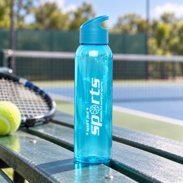 Producto - BOTELLA PLASTICA SPORT TRANSPARENTE CON TAPA 650ML - 2