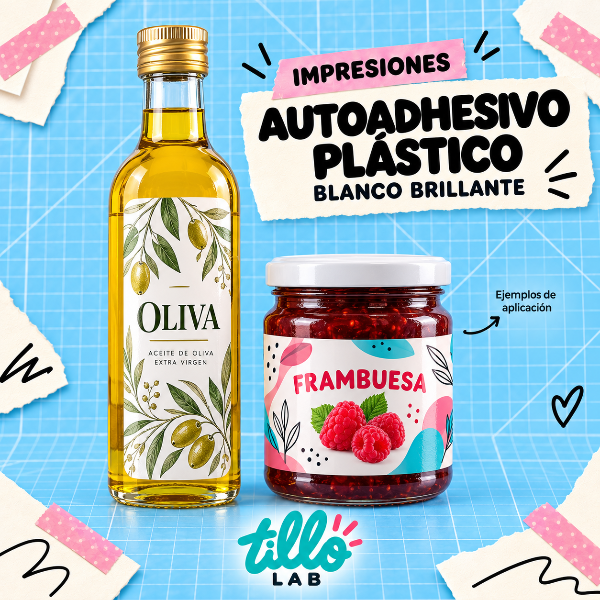 Producto - Autoadhesivo plástico blanco brillante