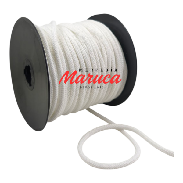 Producto - Cordón poliéster tubular de 4mm Blanco.