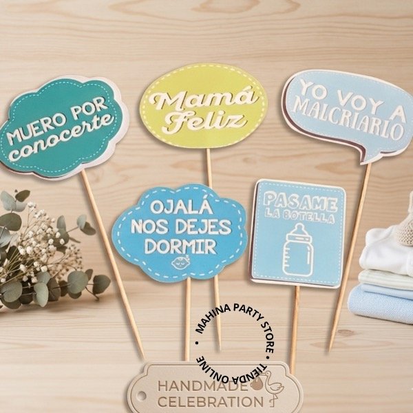 Producto - Carteles / photo drops Baby shower nene x 5