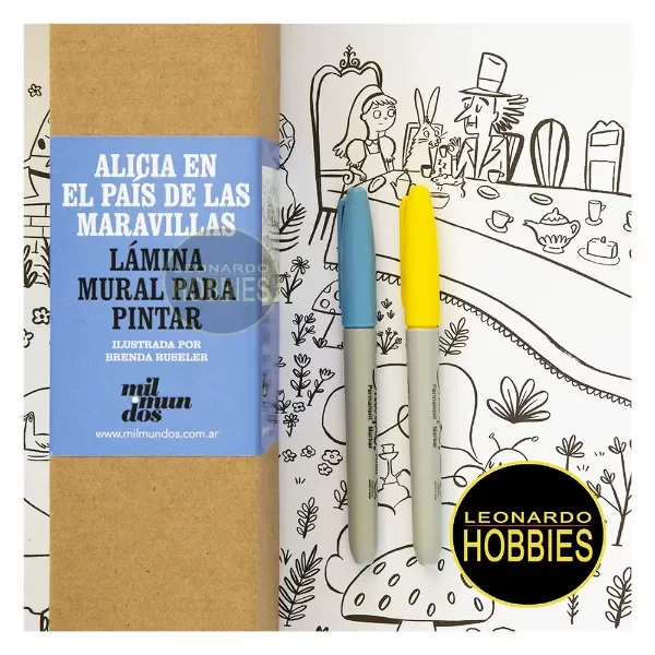 Producto - Alicia en el País de las Maravillas Lámina Mural p/pintar Mil Mundos LM-006