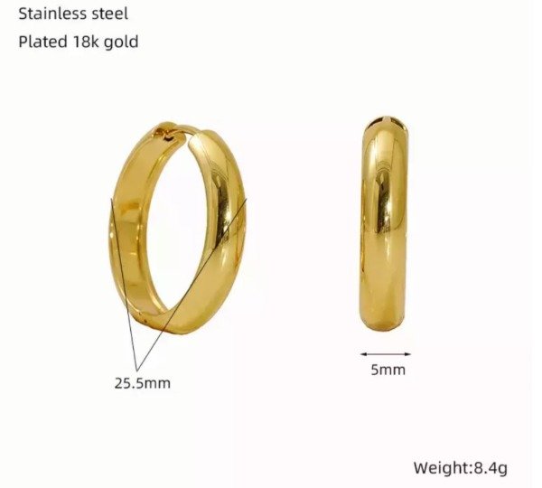 Producto - ARGOLLAS CUBANAS. CIERRE CLICK. 25.5CM. ACERO DORADO