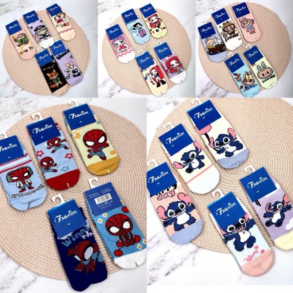 Producto - OFERTA ABC-4 MEDIAS SOQUETE PERSONAJES X10 PARES