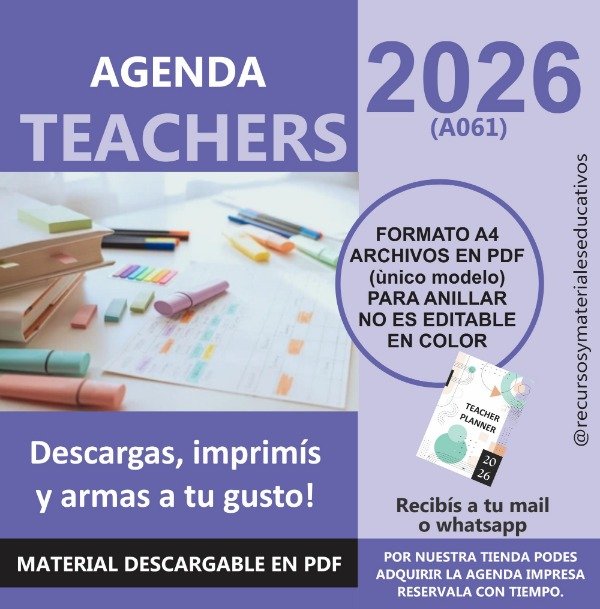 Producto - Agenda Teachers 2026 Descargas e imprimis