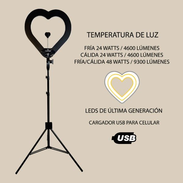 Producto - Corazón Black Edition Luz fría/cálida