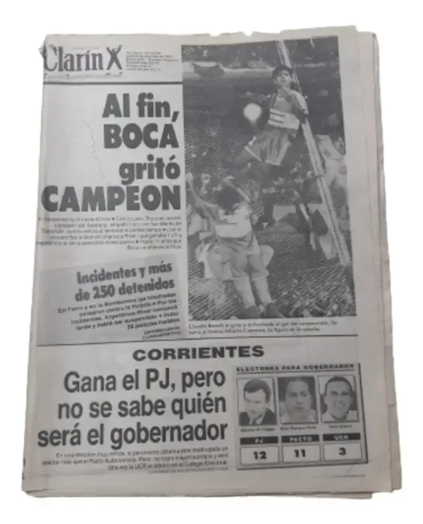 Producto - Diario Clarin Boca Campeon Gol De Benetti 21 Diciembre 1992 (usado)