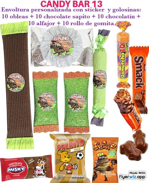 Producto - Candy bar 13 Roblox 50 golosinas envueltas