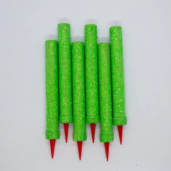 Producto - Bengala lisa con brillo x4un color verde fluo
