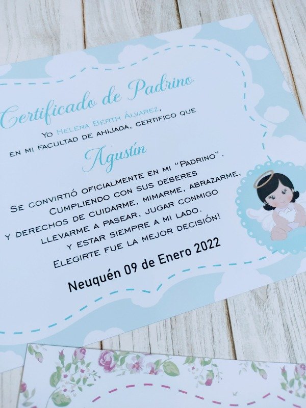Producto - 2 CERTIFICADOS PADRINOS - 2